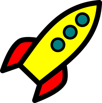 Colorful Cartoon Rocket Vector PNG