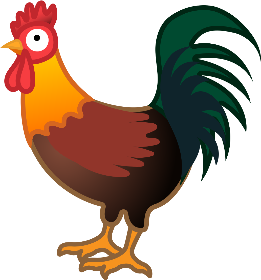 Colorful Cartoon Rooster PNG