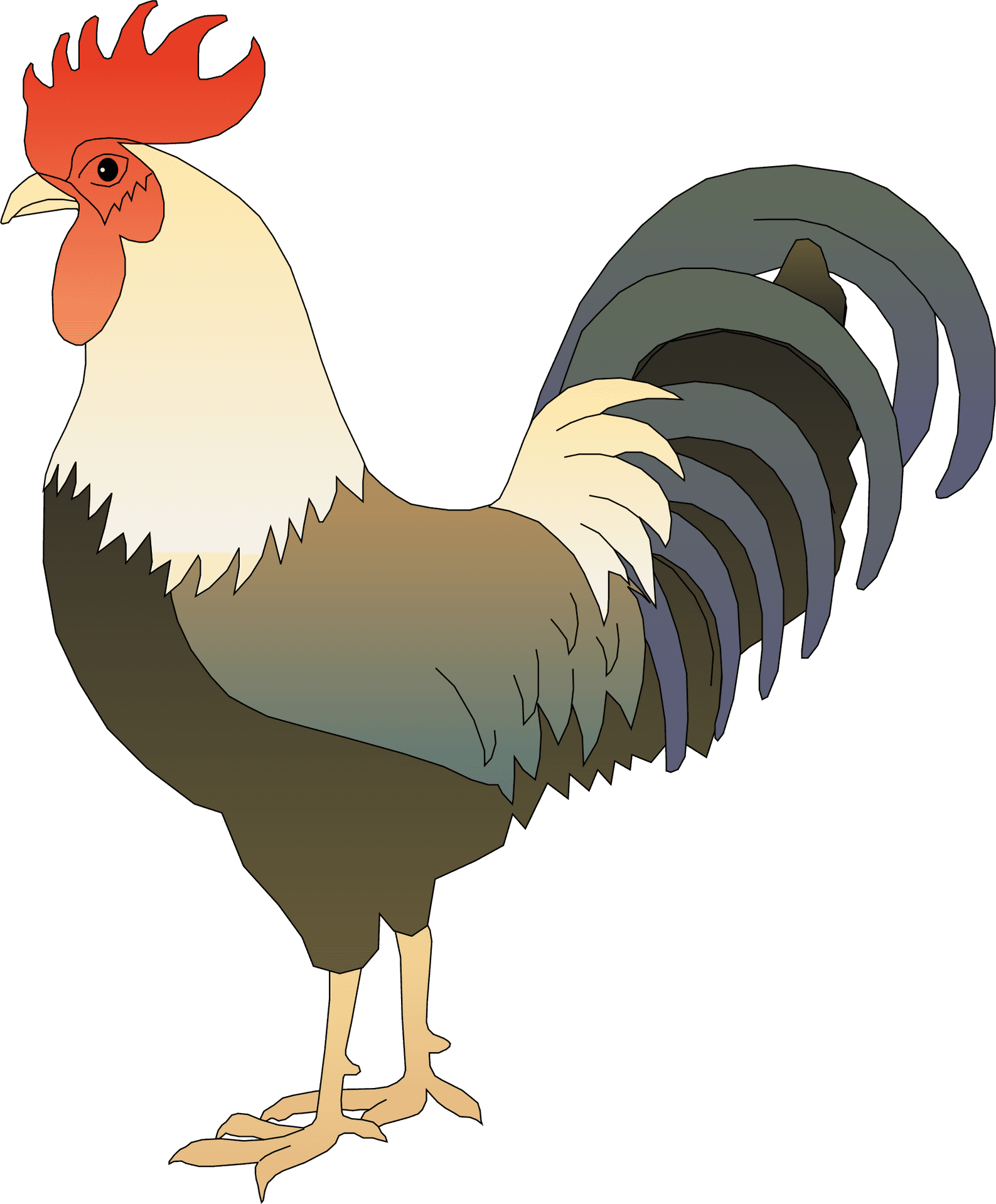 Colorful Cartoon Rooster Illustration PNG