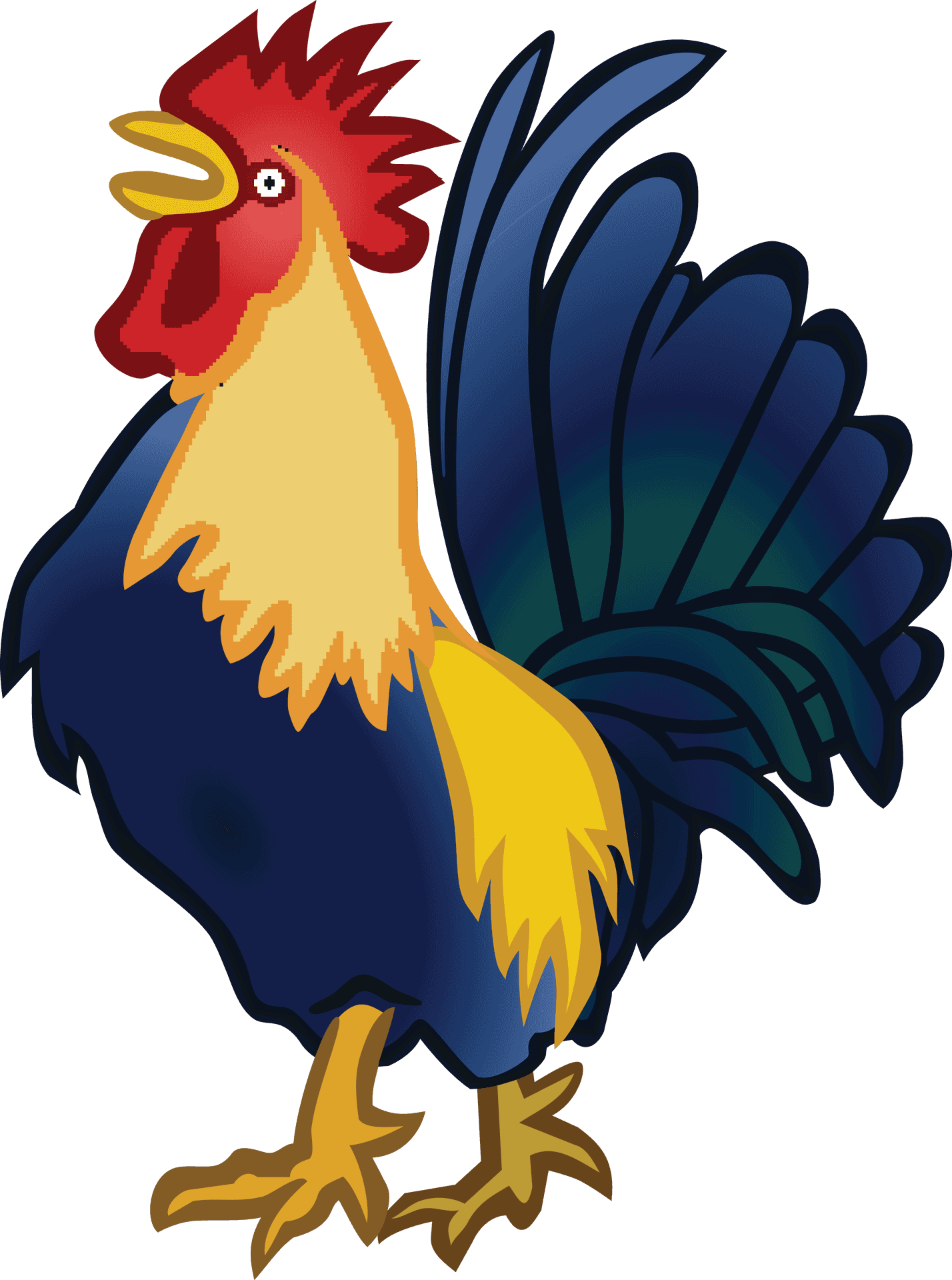 Colorful Cartoon Rooster Illustration PNG