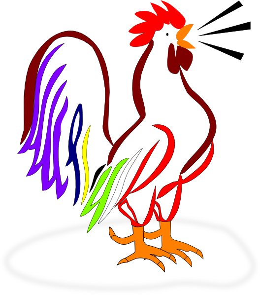 Colorful Cartoon Rooster Illustration PNG