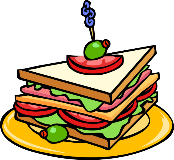 Colorful Cartoon Sandwich PNG