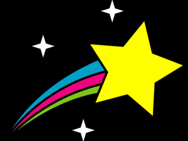 Colorful Cartoon Shooting Star PNG