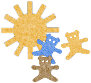 Colorful Cartoon Sunand Meeples PNG