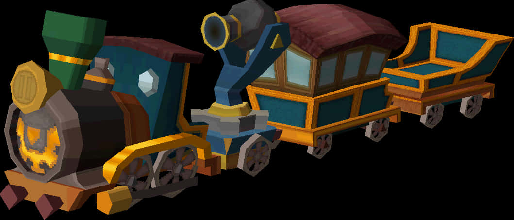 Colorful Cartoon Train PNG