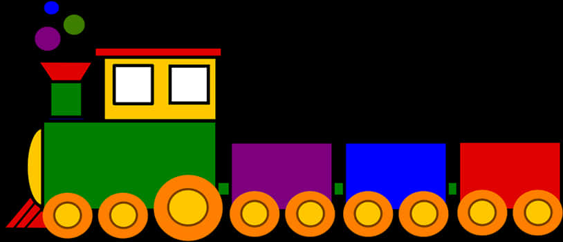 Colorful Cartoon Train Illustration PNG