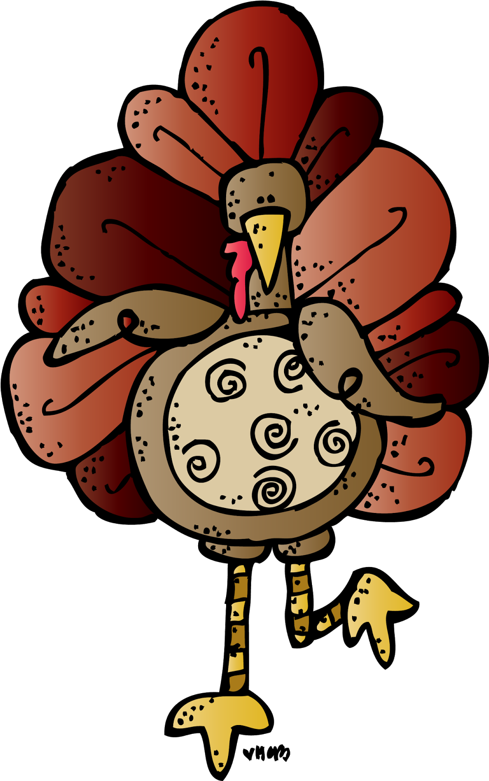 Colorful Cartoon Turkey Clipart PNG