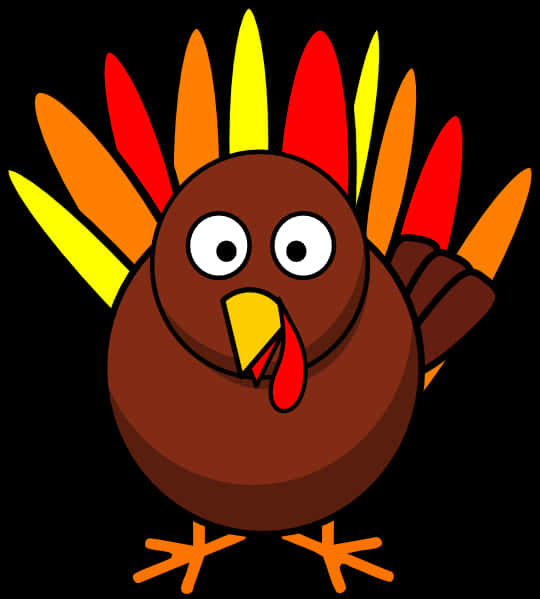 Colorful Cartoon Turkey Illustration PNG