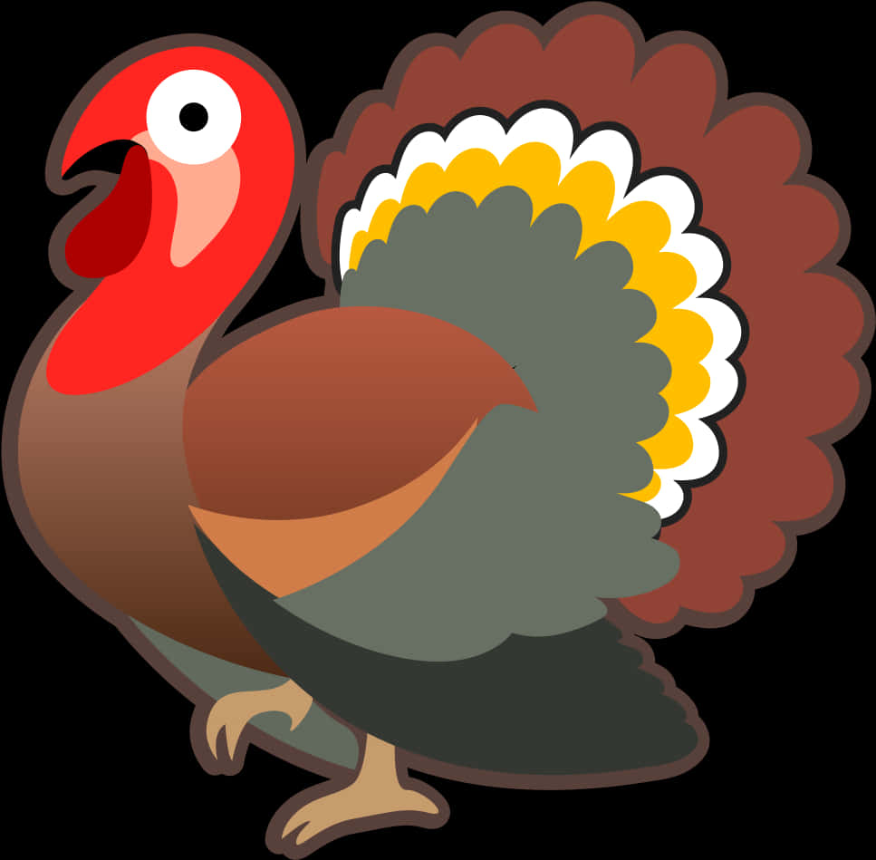 Colorful Cartoon Turkey Illustration PNG