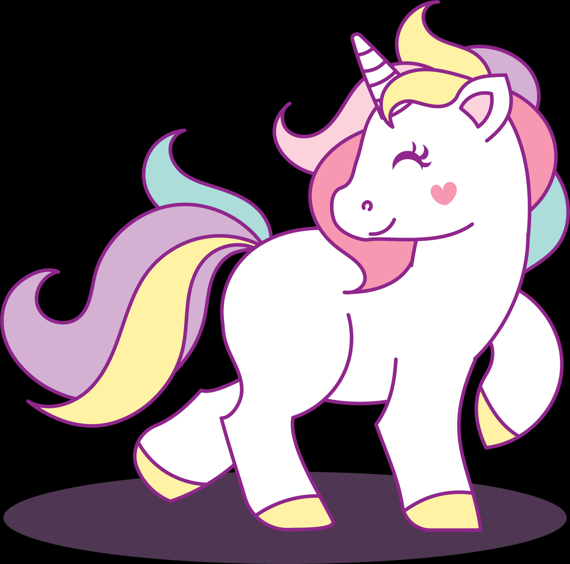 Colorful Cartoon Unicorn PNG