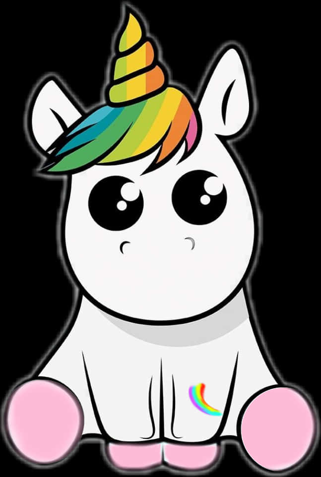 Colorful Cartoon Unicorn Graphic PNG