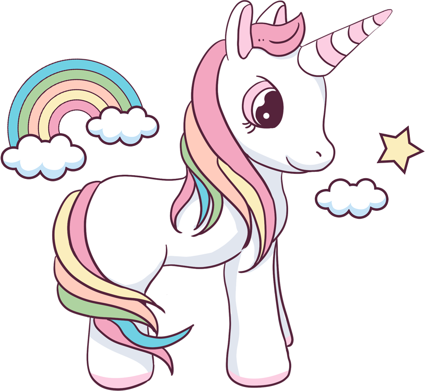 Download Colorful Cartoon Unicorn | Wallpapers.com