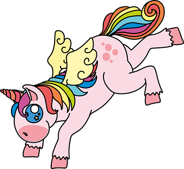 Colorful Cartoon Unicorn PNG