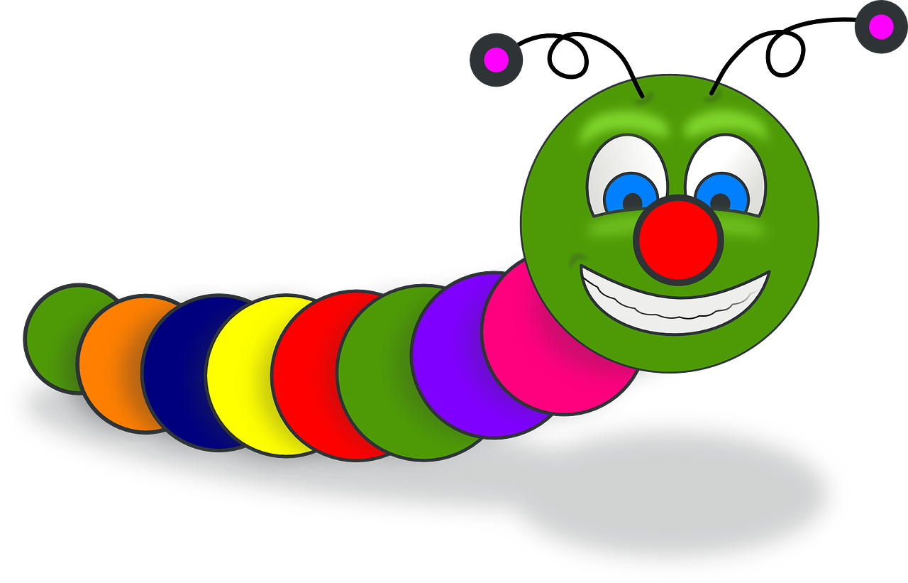 Colorful Cartoon Worm PNG