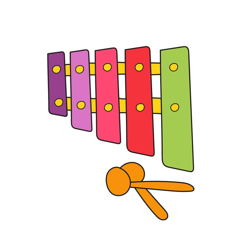 Colorful Cartoon Xylophone Wallpaper