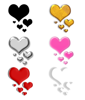 Colorful Cascadeof Hearts PNG