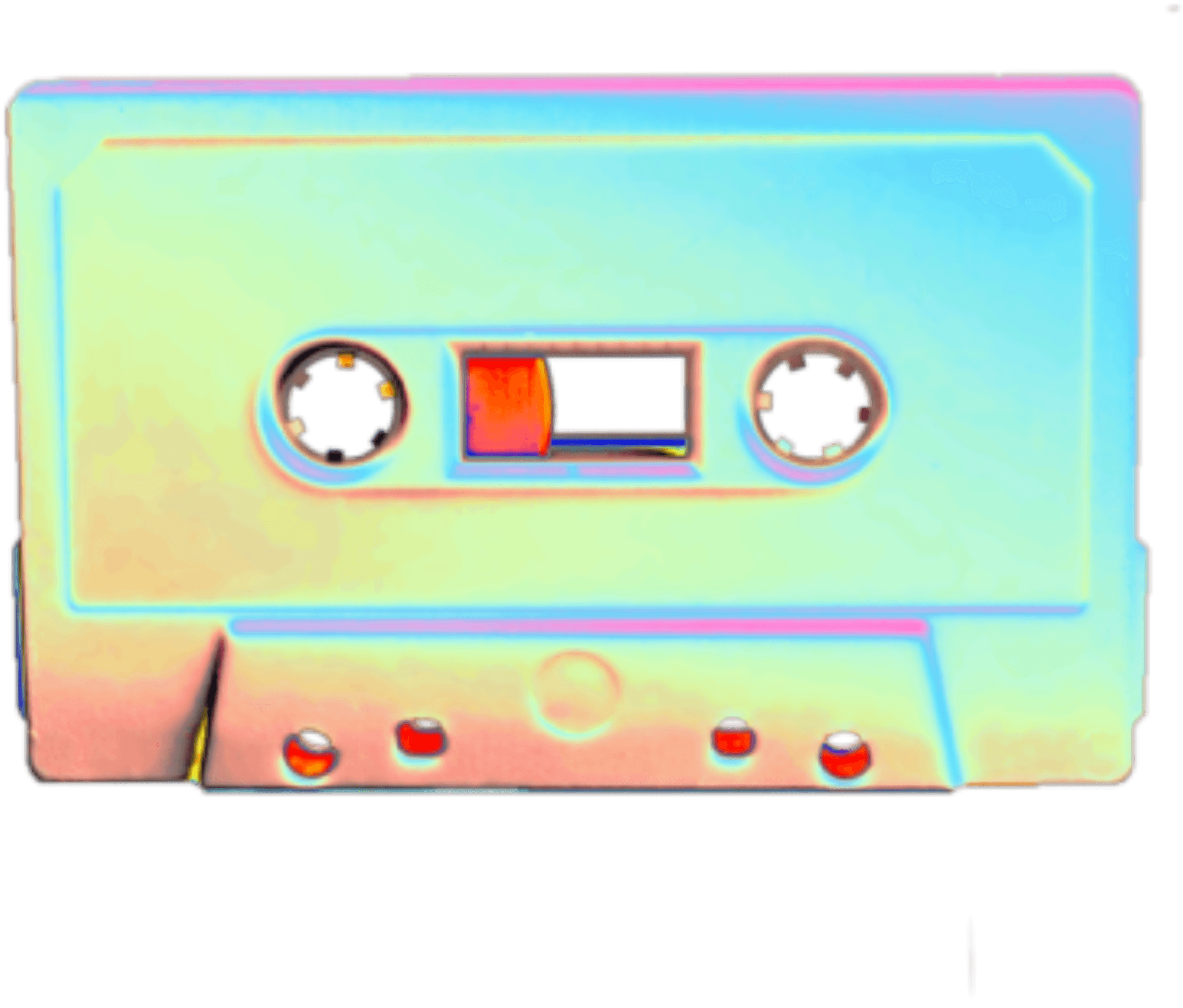 Colorful Cassette Tape Art PNG