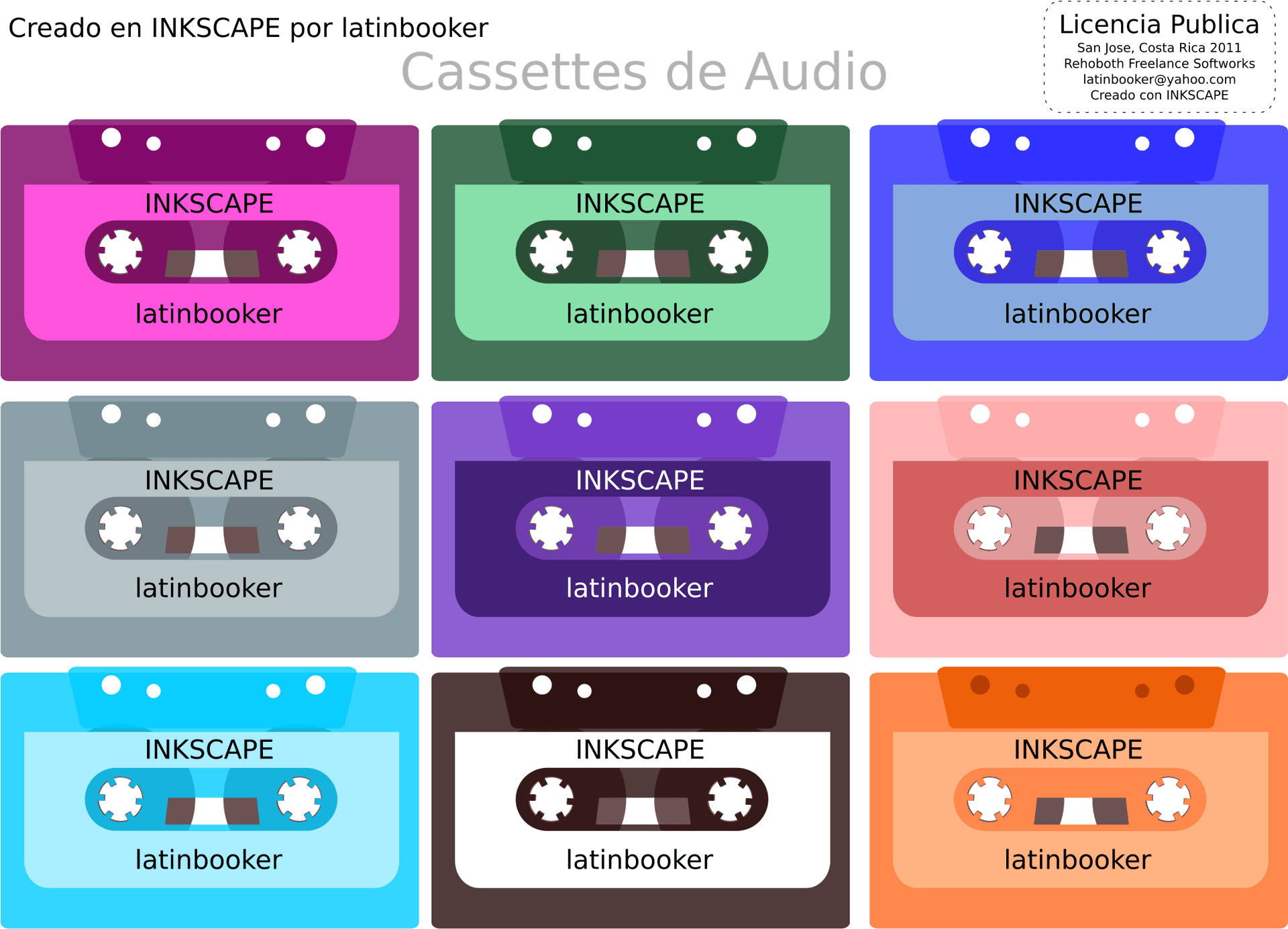 Colorful Cassette Tape Collection PNG