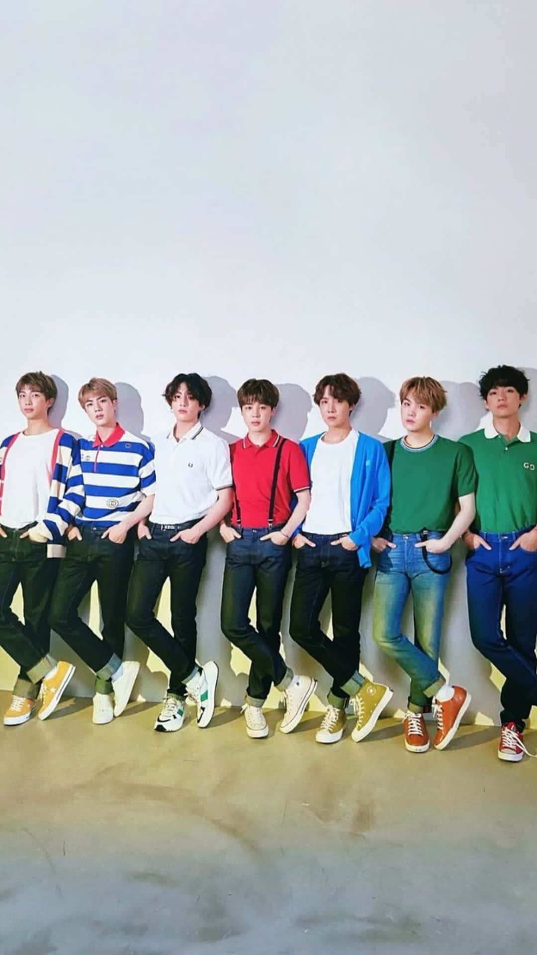 Colorful Casual Outfits BTS Photoshoot Wallpaper