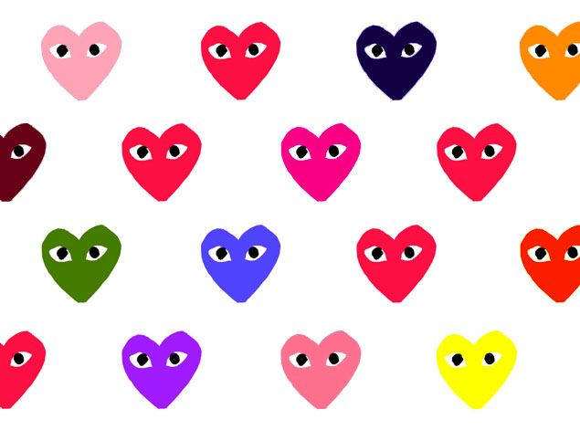 Colorful CDG Hearts Wallpaper