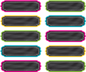 Colorful Chalkboard Labels Set PNG