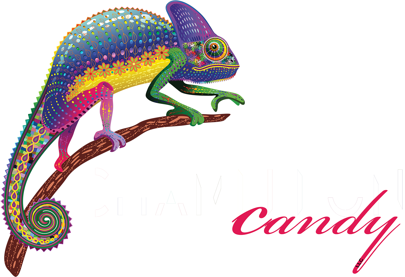 Colorful Chameleon Graphic PNG