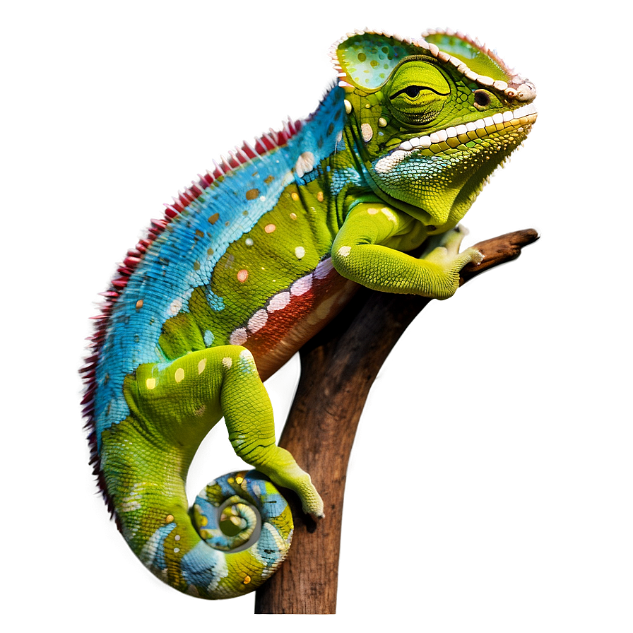 Download Colorful Chameleon Portrait Png Xpr | Wallpapers.com