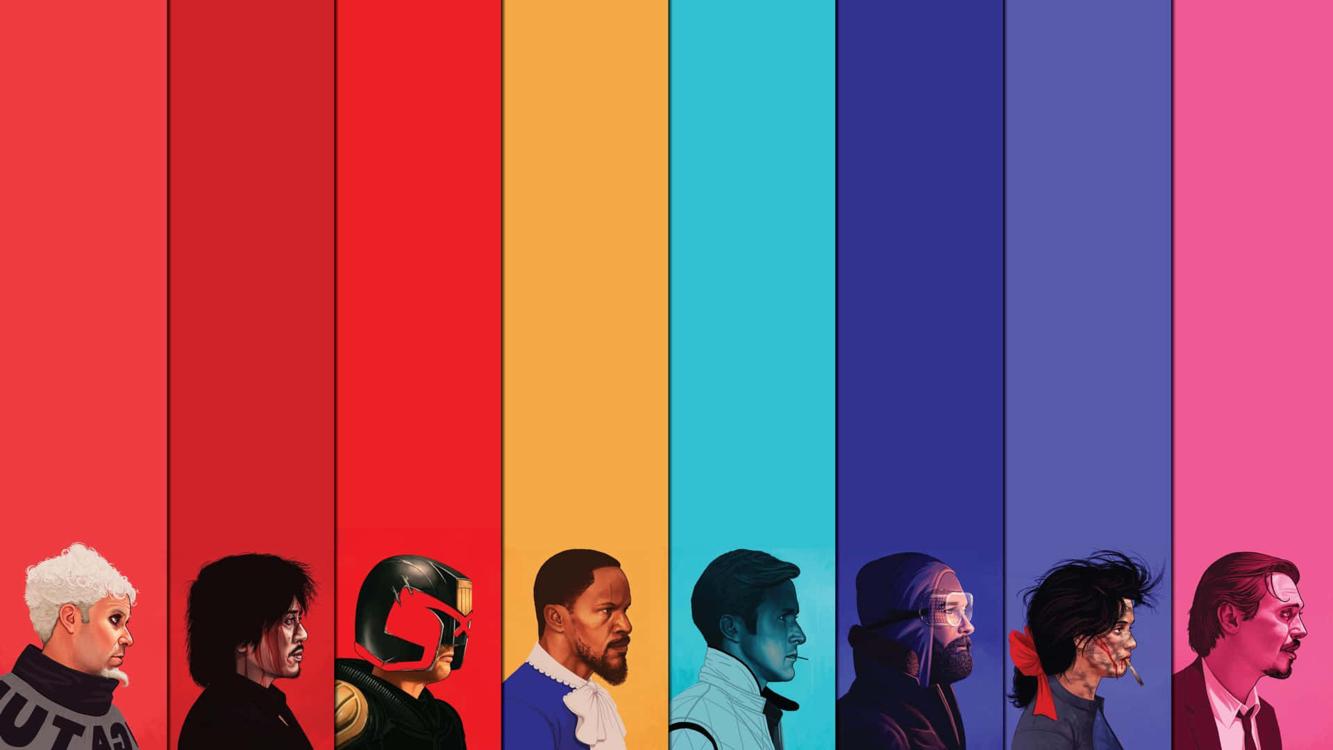 Colorful Character Collage Wallpaper