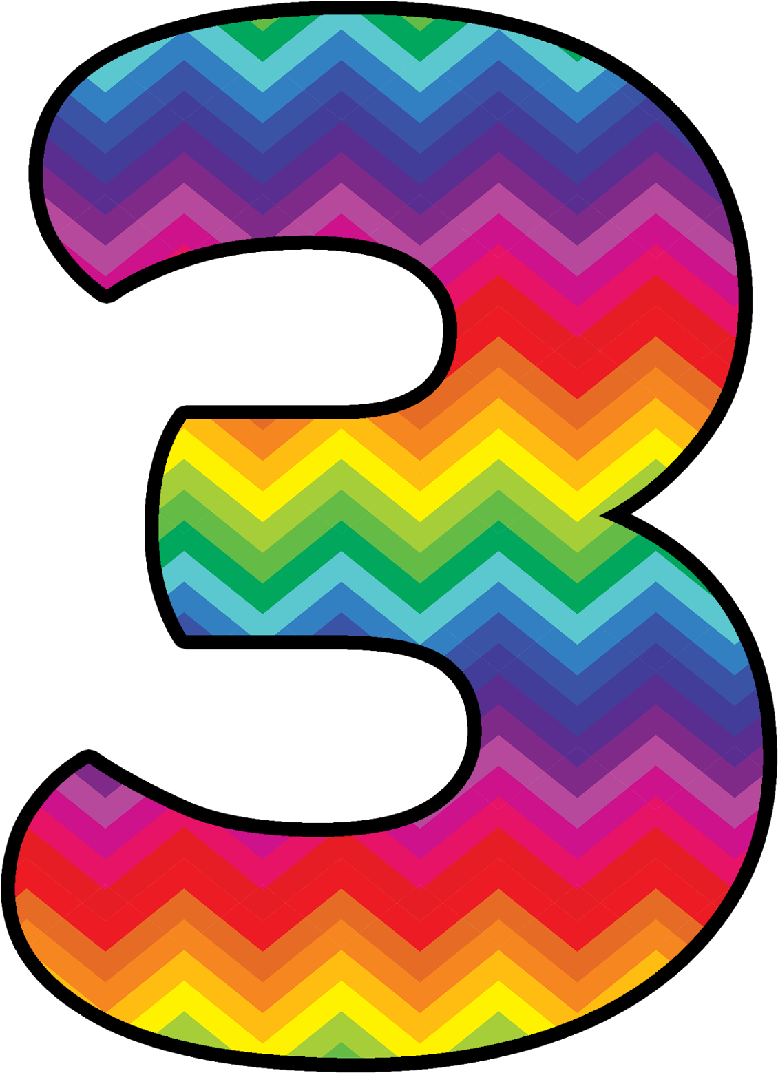 Colorful Chevron Number3 PNG