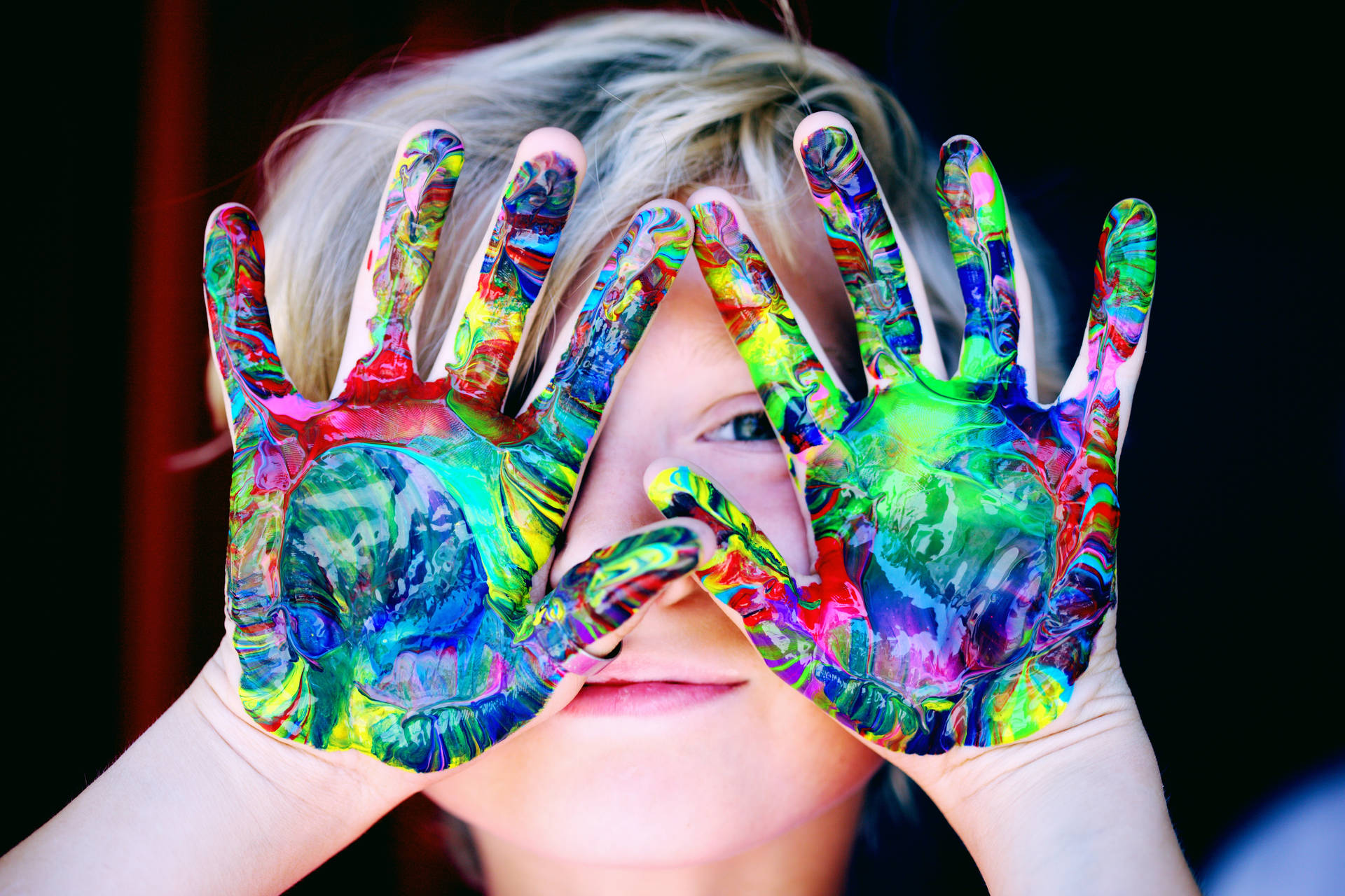 Colorful Child Hands Wallpaper