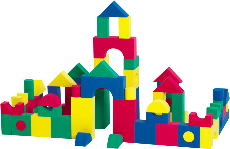 Colorful Childrens Block Castle PNG