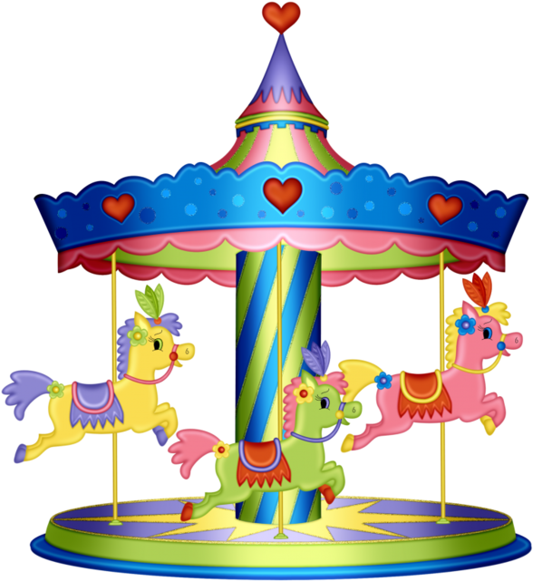 Colorful Childrens Carousel Illustration PNG