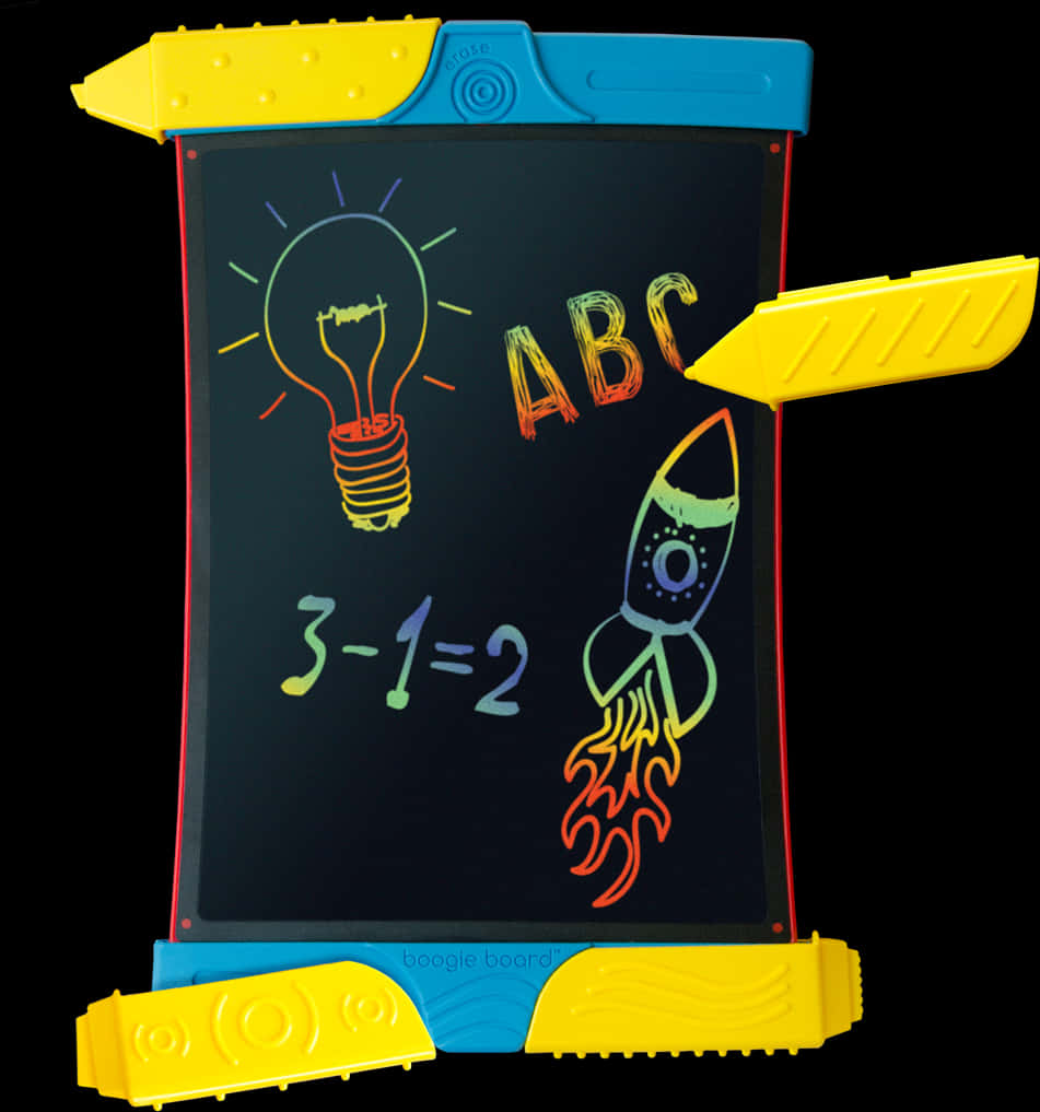 Colorful Childrens Doodle Board PNG