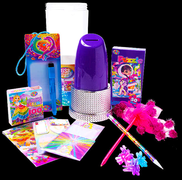 Colorful Childrens Stationery Collection PNG