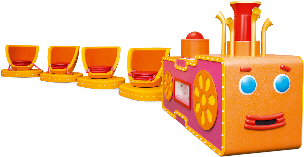 Colorful Childrens Train Ride PNG