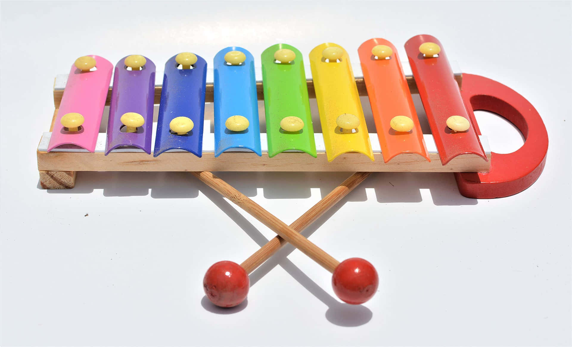 Colorful Childrens Xylophone With Mallets Wallpaper