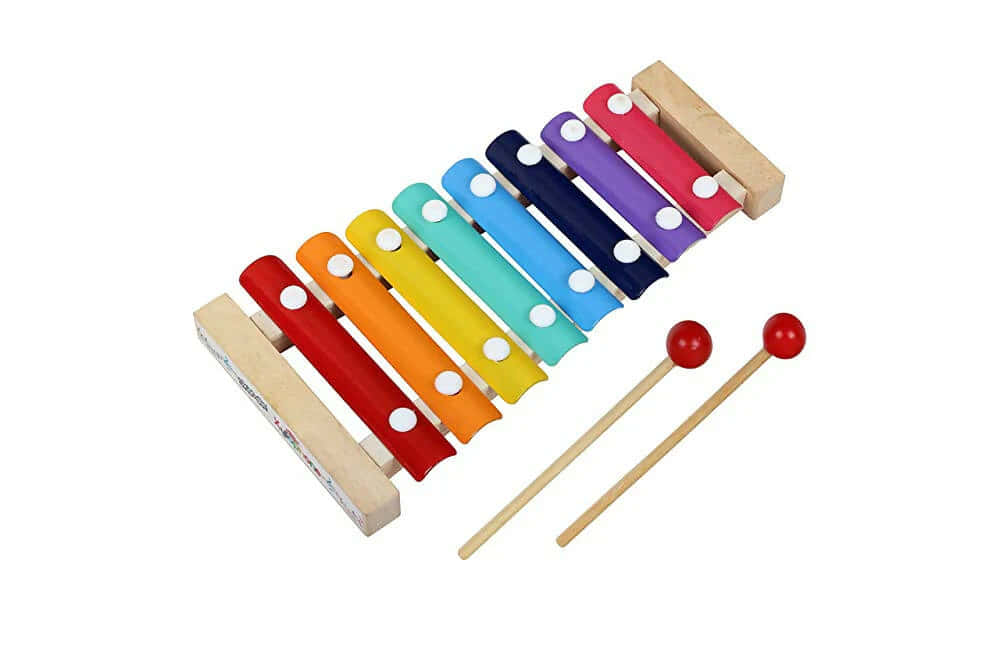 Colorful Childrens Xylophone With Mallets Wallpaper