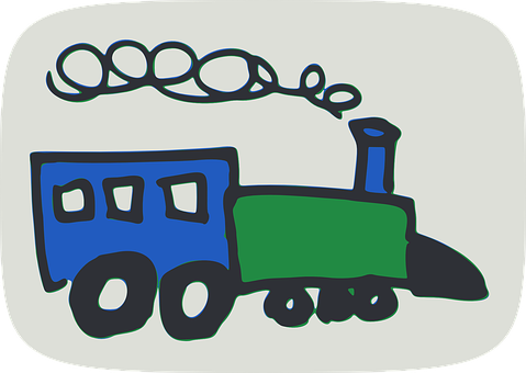 Colorful Childs Drawingof Train PNG