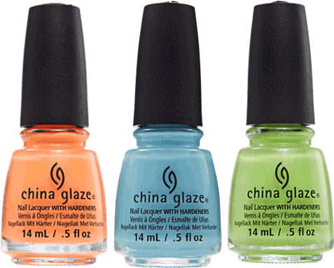 Colorful China Glaze Nail Polish Collection PNG