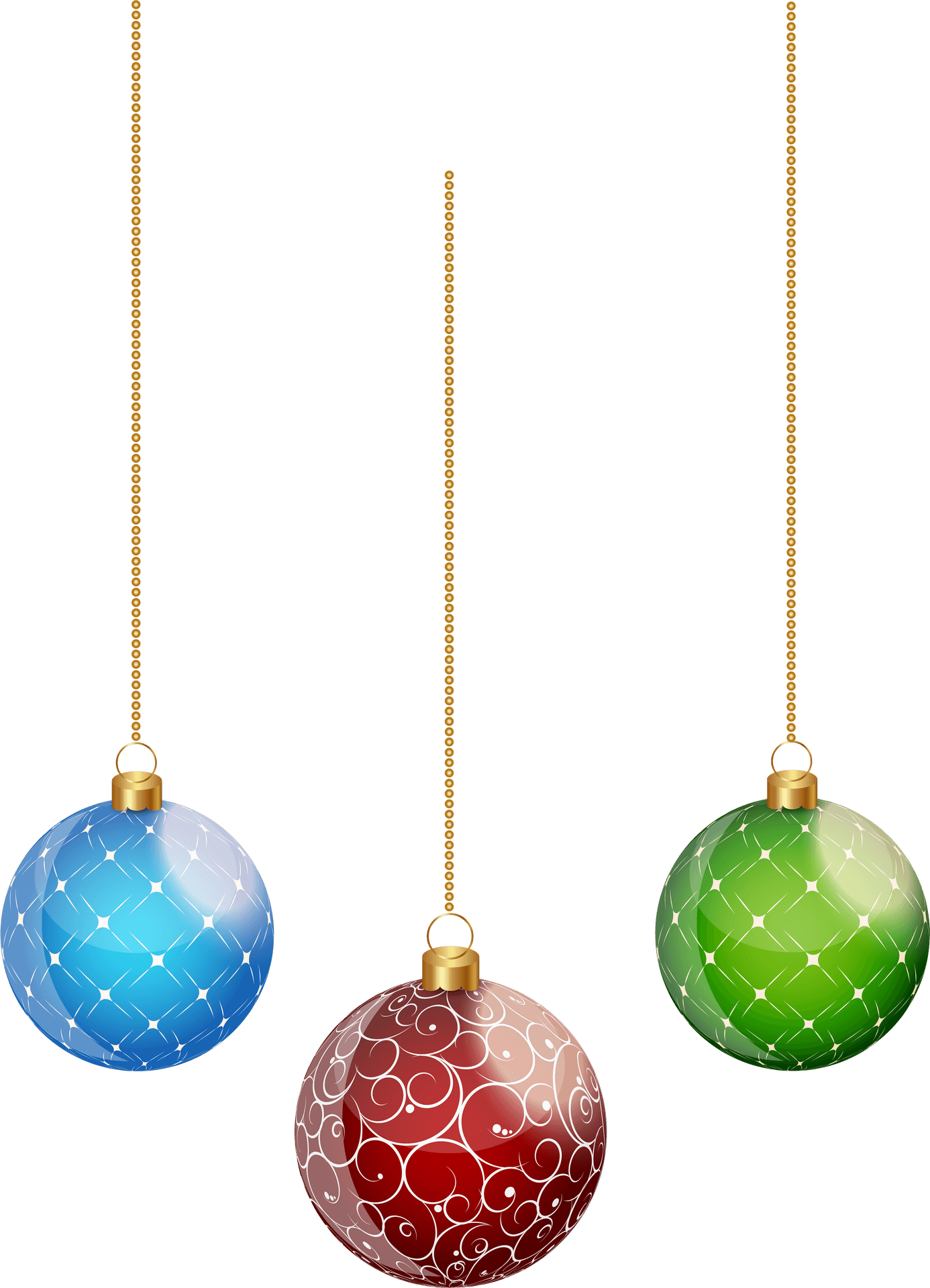 Colorful Christmas Balls Hanging PNG