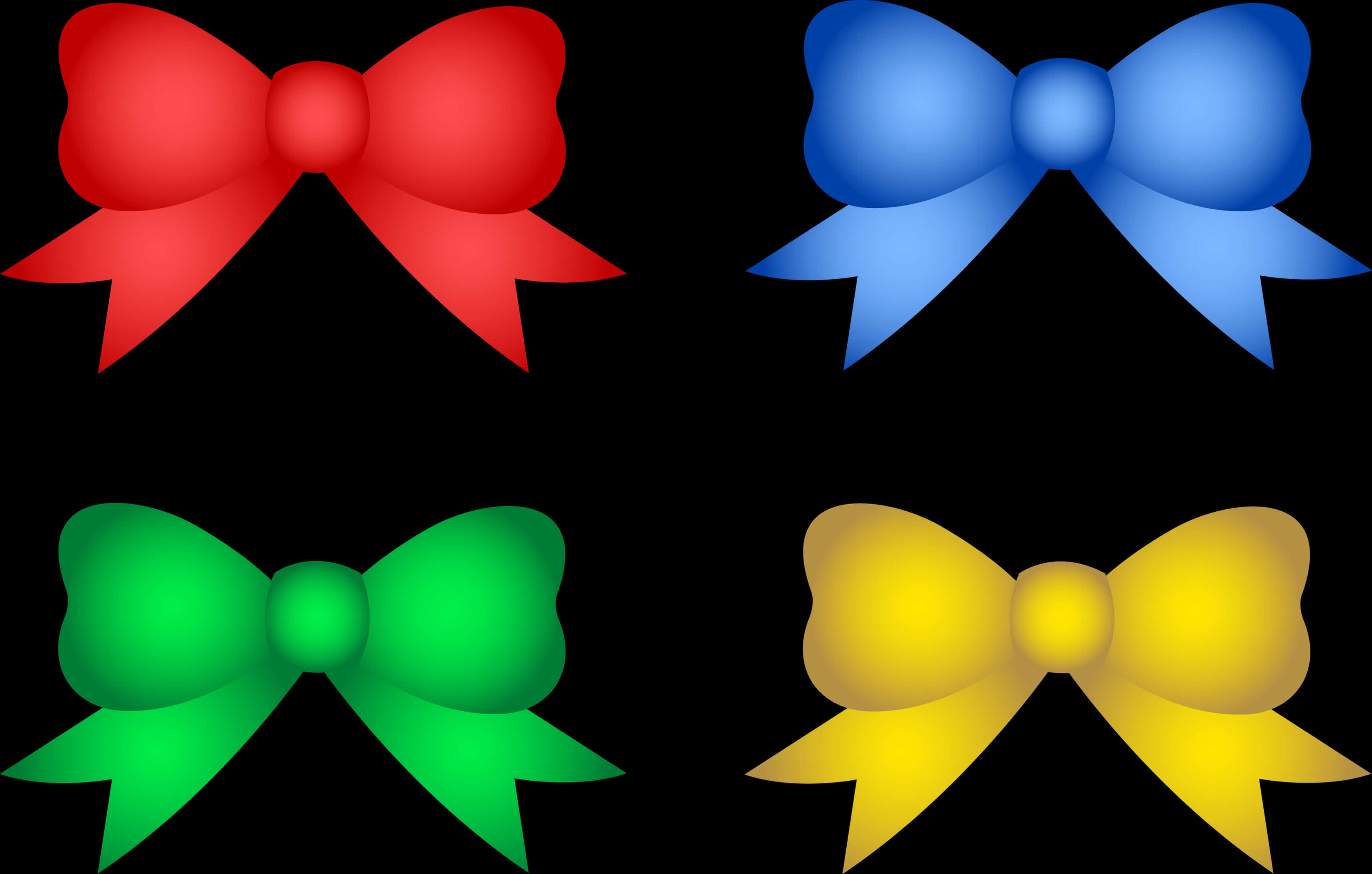 Colorful Christmas Bows Collection PNG