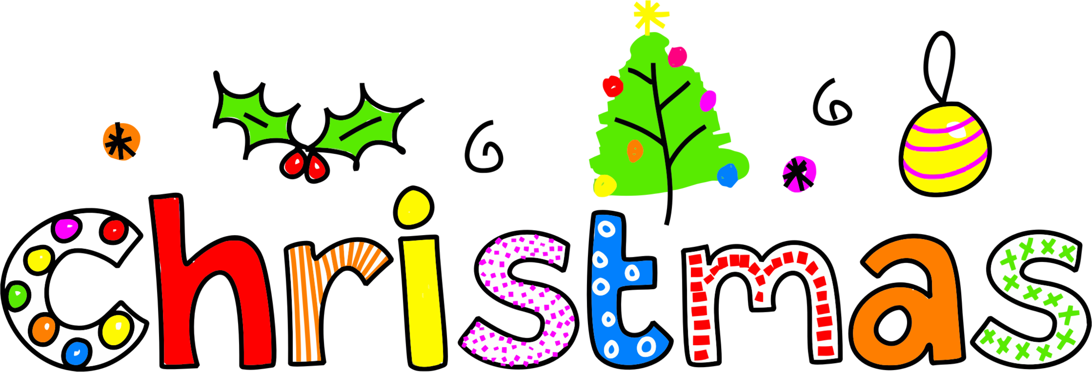 Colorful Christmas Clipart PNG