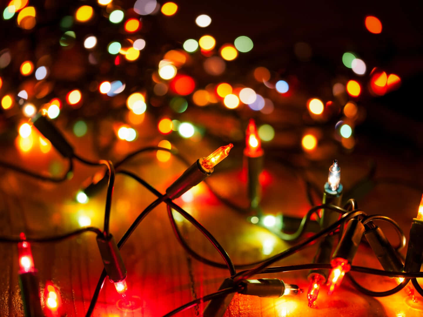 Colorful Christmas Lights Wallpaper