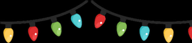 Colorful Christmas Lights Banner PNG