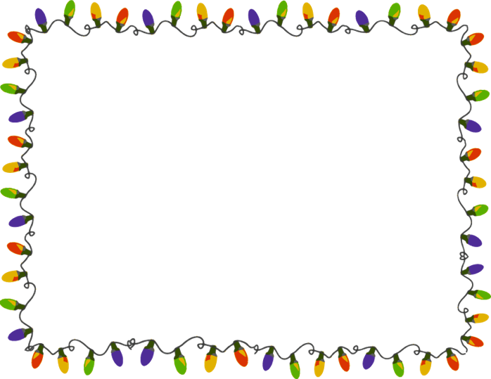 Colorful Christmas Lights Border Clipart PNG