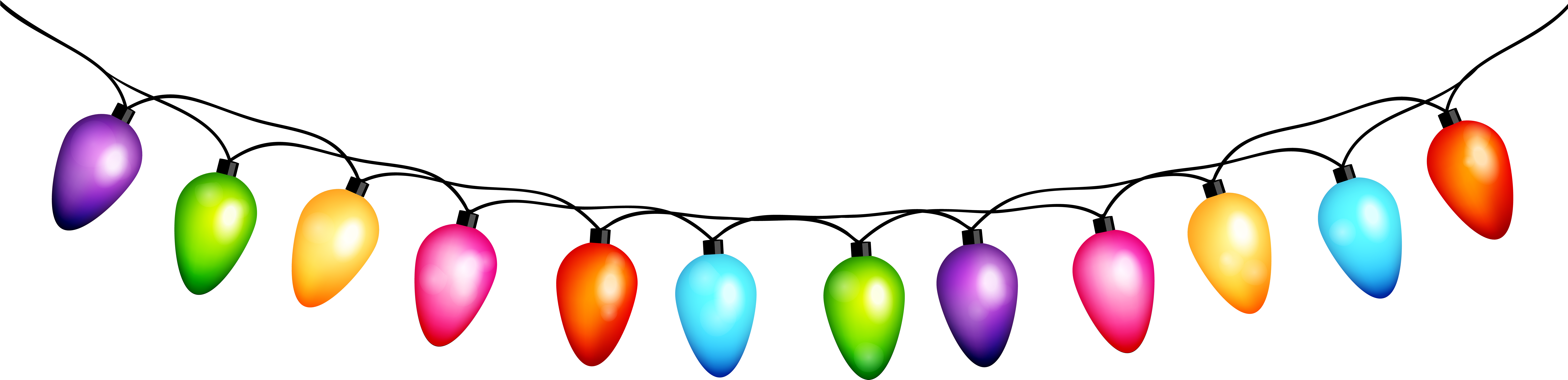 Colorful Christmas Lights Clipart PNG