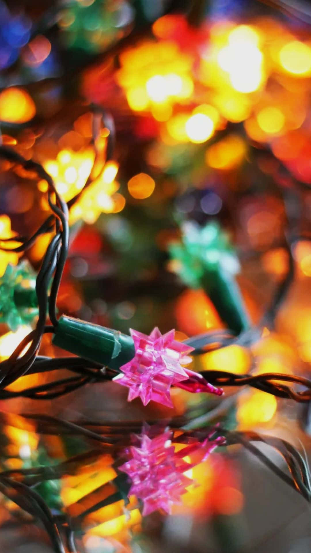 Colorful Christmas Lights Closeup Wallpaper