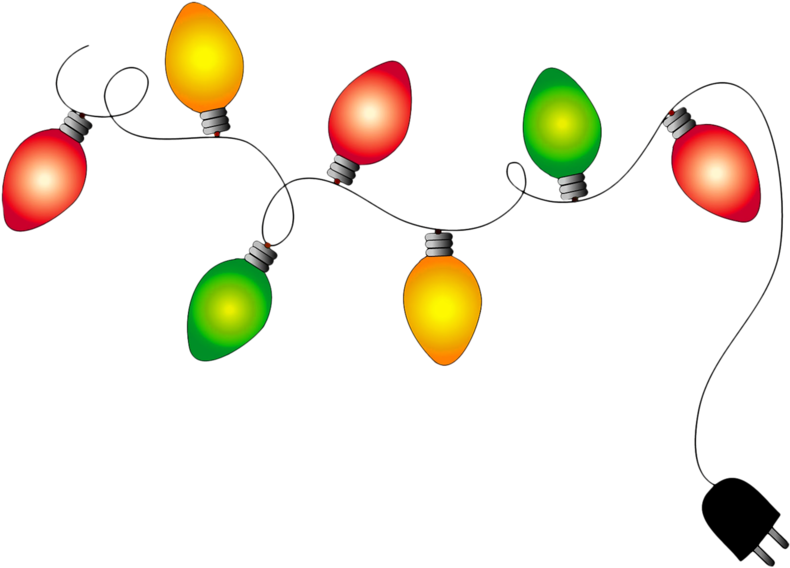 Colorful Christmas Lights Decoration PNG