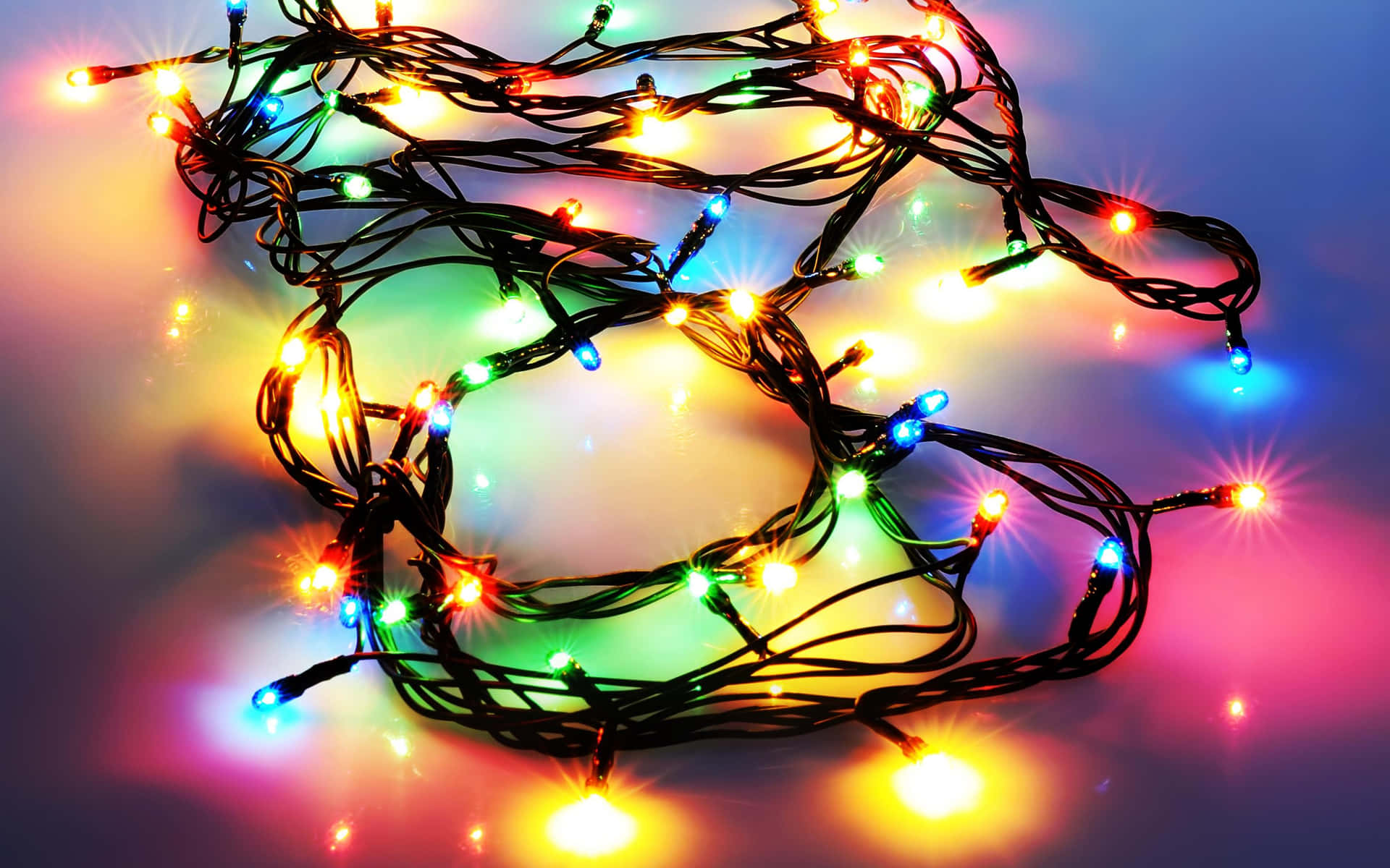Colorful Christmas Lights Desktop Wallpaper Wallpaper