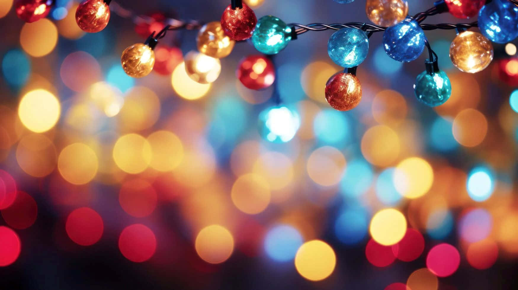 Colorful Christmas Lights Display Wallpaper